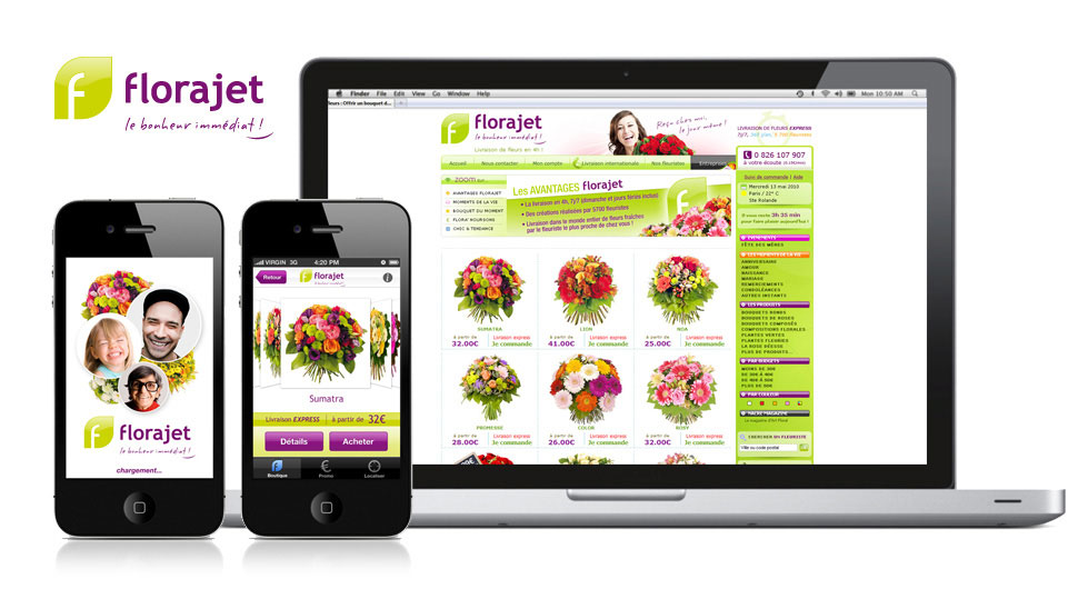 Webdesign site www.florajet.com + appli IPhone