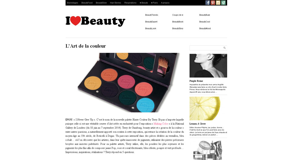 Blog www.ilovebeauty.fr